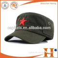 Fine plain picked military caps with emboridery custom logo hot sale